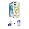 MARSİLYAN™- iPhone 16 Kılıf Kozmos Doku - Siyah Bilvis 5in1 3D Magic Cam Ekran Koruyucu + Bilvis Titan Kamera Lens - GS