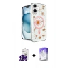 MARSİLYAN™- iPhone 16 Kılıf Kozmos Doku - Siyah Bilvis 5in1 3D Magic Cam Ekran Koruyucu + Bilvis Titan Kamera Lens - SH