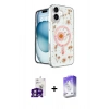 MARSİLYAN™- iPhone 16 Kılıf Kozmos Doku - Siyah Bilvis 5in1 3D Magic Cam Ekran Koruyucu + Bilvis Titan Kamera Lens - PE
