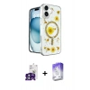 MARSİLYAN™- iPhone 16 Kılıf Kozmos Doku - Siyah Bilvis 5in1 3D Magic Cam Ekran Koruyucu + Bilvis Titan Kamera Lens - YL