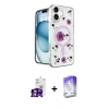 MARSİLYAN™- iPhone 16 Kılıf Kozmos Doku - Siyah Bilvis 5in1 3D Magic Cam Ekran Koruyucu + Bilvis Titan Kamera Lens - GS