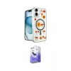 MARSİLYAN™- iPhone 16 Kılıf Kozmos Doku - Siyah Bilvis 5in1 5D Magic Hayalet Cam Ekran Koruyucu