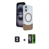 MARSİLYAN™- iPhone 16 Kılıf Kozmos Form Özel Seri - Şeffaf 360 Full Body Arka Koruyucu + PVD Metal Kamera Lens - PE