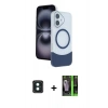 MARSİLYAN™- iPhone 16 Kılıf Kozmos Form Özel Seri - Şeffaf 360 Full Body Arka Koruyucu + PVD Metal Kamera Lens - YL