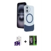 MARSİLYAN™- iPhone 16 Kılıf Kozmos Form Özel Seri - Şeffaf 360 Full Body Arka Koruyucu + Bilvis Titan Kamera Lens - SH