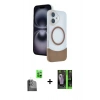 MARSİLYAN™- iPhone 16 Kılıf Kozmos Form Özel Seri - Şeffaf 360 Full Body Arka Koruyucu + Raze Metal Kamera Lens - SH