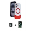 MARSİLYAN™- iPhone 16 Kılıf Kozmos Form Özel Seri - Siyah 360 Mat Full Body Arka Koruyucu + PVD Metal Kamera Lens - YL