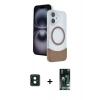 MARSİLYAN™- iPhone 16 Kılıf Kozmos Form Özel Seri - Siyah 360 Mat Full Body Arka Koruyucu + PVD Metal Kamera Lens - YL