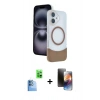MARSİLYAN™- iPhone 16 Kılıf Kozmos Form Özel Seri - Siyah 3D Antistatik Mat Seramik Nano Ekran Koruyucu + Raze Metal Kamera Lens - LT