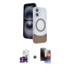 MARSİLYAN™- iPhone 16 Kılıf Kozmos Form Özel Seri - Siyah 3D Antistatik Mat Seramik Nano Ekran Koruyucu + Bilvis Titan Kamera Lens - YL