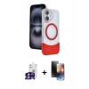 MARSİLYAN™- iPhone 16 Kılıf Kozmos Form Özel Seri - Siyah 3D Antistatik Mat Seramik Nano Ekran Koruyucu + Bilvis Titan Kamera Lens - YL