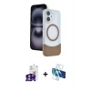 MARSİLYAN™- iPhone 16 Kılıf Kozmos Form Özel Seri - Siyah 3D Antistatik Seramik Nano Ekran Koruyucu + Bilvis Titan Kamera Lens - PE