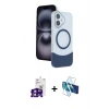 MARSİLYAN™- iPhone 16 Kılıf Kozmos Form Özel Seri - Siyah 3D Antistatik Seramik Nano Ekran Koruyucu + Bilvis Titan Kamera Lens - PE
