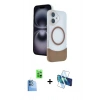 MARSİLYAN™- iPhone 16 Kılıf Kozmos Form Özel Seri - Siyah 3D Antistatik Seramik Nano Ekran Koruyucu + Raze Metal Kamera Lens - LT