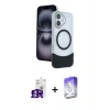 MARSİLYAN™- iPhone 16 Kılıf Kozmos Form Özel Seri - Siyah Bilvis 5in1 3D Magic Cam Ekran Koruyucu + Bilvis Titan Kamera Lens - GS