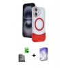 MARSİLYAN™- iPhone 16 Kılıf Kozmos Form Özel Seri - Siyah Bilvis 5in1 3D Magic Cam Ekran Koruyucu + Raze Metal Kamera Lens - SH