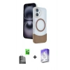 MARSİLYAN™- iPhone 16 Kılıf Kozmos Form Özel Seri - Siyah Bilvis 5in1 3D Magic Cam Ekran Koruyucu + Raze Metal Kamera Lens - SH