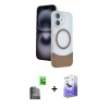 MARSİLYAN™- iPhone 16 Kılıf Kozmos Form Özel Seri - Siyah Bilvis 5in1 5D Magic Hayalet Cam Ekran Koruyucu + Raze Metal Kamera Lens - SH