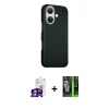 MARSİLYAN™- iPhone 16 Kılıf Kozmos Klasik Prime - Şeffaf 360 Full Body Arka Koruyucu + Bilvis Titan Kamera Lens - GS