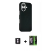 MARSİLYAN™- iPhone 16 Kılıf Kozmos Klasik Prime - Şeffaf 360 Full Body Arka Koruyucu + PVD Metal Kamera Lens - PE