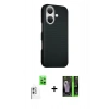 MARSİLYAN™- iPhone 16 Kılıf Kozmos Klasik Prime - Şeffaf 360 Full Body Arka Koruyucu + Raze Metal Kamera Lens - BZ