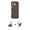 MARSİLYAN™- iPhone 16 Kılıf Kozmos Klasik Prime - Şeffaf Pasifik Cam Ekran Koruyucu + Bilvis Titan Kamera Lens - GS