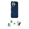 MARSİLYAN™- iPhone 16 Kılıf Kozmos Klasik Prime - Şeffaf Pasifik Cam Ekran Koruyucu + Raze Metal Kamera Lens - LT