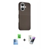 MARSİLYAN™- iPhone 16 Kılıf Kozmos Klasik Prime - Şeffaf Pasifik Cam Ekran Koruyucu + Raze Metal Kamera Lens - LT
