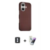 MARSİLYAN™- iPhone 16 Kılıf Kozmos Klasik Prime - Şeffaf Pasifik Cam Ekran Koruyucu + PVD Metal Kamera Lens - MI
