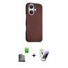 MARSİLYAN™- iPhone 16 Kılıf Kozmos Klasik Prime - Şeffaf Pasifik Cam Ekran Koruyucu + Raze Metal Kamera Lens - SH