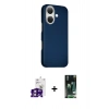 MARSİLYAN™- iPhone 16 Kılıf Kozmos Klasik Prime - Siyah 360 Mat Full Body Arka Koruyucu + Bilvis Titan Kamera Lens - PE