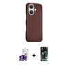 MARSİLYAN™- iPhone 16 Kılıf Kozmos Klasik Prime - Siyah 360 Mat Full Body Arka Koruyucu + Bilvis Titan Kamera Lens - PE