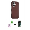 MARSİLYAN™- iPhone 16 Kılıf Kozmos Klasik Prime - Siyah 360 Mat Full Body Arka Koruyucu + Raze Metal Kamera Lens - PE