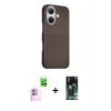 MARSİLYAN™- iPhone 16 Kılıf Kozmos Klasik Prime - Siyah 360 Mat Full Body Arka Koruyucu + Raze Metal Kamera Lens - PE