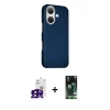 MARSİLYAN™- iPhone 16 Kılıf Kozmos Klasik Prime - Siyah 360 Mat Full Body Arka Koruyucu + Bilvis Titan Kamera Lens - SH