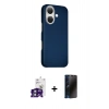 MARSİLYAN™- iPhone 16 Kılıf Kozmos Klasik Prime - Siyah 3D Antistatik Hayalet Cam Ekran Koruyucu + Bilvis Titan Kamera Lens - YL