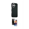 MARSİLYAN™- iPhone 16 Kılıf Kozmos Klasik Prime - Siyah 3D Antistatik Mat Seramik Nano Ekran Koruyucu