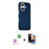 MARSİLYAN™- iPhone 16 Kılıf Kozmos Klasik Prime - Siyah 3D Antistatik Mat Seramik Nano Ekran Koruyucu + Raze Metal Kamera Lens - PE