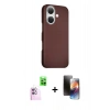 MARSİLYAN™- iPhone 16 Kılıf Kozmos Klasik Prime - Siyah 3D Antistatik Mat Seramik Nano Ekran Koruyucu + Raze Metal Kamera Lens - PE