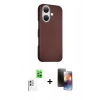 MARSİLYAN™- iPhone 16 Kılıf Kozmos Klasik Prime - Siyah 3D Antistatik Mat Seramik Nano Ekran Koruyucu + Raze Metal Kamera Lens - BZ