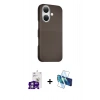 MARSİLYAN™- iPhone 16 Kılıf Kozmos Klasik Prime - Siyah 3D Antistatik Seramik Nano Ekran Koruyucu + Bilvis Titan Kamera Lens - GS
