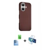 MARSİLYAN™- iPhone 16 Kılıf Kozmos Klasik Prime - Siyah 3D Antistatik Seramik Nano Ekran Koruyucu + Raze Metal Kamera Lens - LT