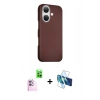 MARSİLYAN™- iPhone 16 Kılıf Kozmos Klasik Prime - Siyah 3D Antistatik Seramik Nano Ekran Koruyucu + Raze Metal Kamera Lens - PE