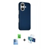 MARSİLYAN™- iPhone 16 Kılıf Kozmos Klasik Prime - Siyah 3D Antistatik Seramik Nano Ekran Koruyucu + Raze Metal Kamera Lens - LT