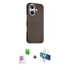 MARSİLYAN™- iPhone 16 Kılıf Kozmos Klasik Prime - Siyah 3D Antistatik Seramik Nano Ekran Koruyucu + Raze Metal Kamera Lens - PE