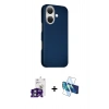 MARSİLYAN™- iPhone 16 Kılıf Kozmos Klasik Prime - Siyah 3D Antistatik Seramik Nano Ekran Koruyucu + Bilvis Titan Kamera Lens - YL