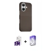 MARSİLYAN™- iPhone 16 Kılıf Kozmos Klasik Prime - Siyah Bilvis 5in1 3D Magic Cam Ekran Koruyucu + Bilvis Titan Kamera Lens - PE