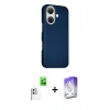 MARSİLYAN™- iPhone 16 Kılıf Kozmos Klasik Prime - Siyah Bilvis 5in1 3D Magic Cam Ekran Koruyucu + Raze Metal Kamera Lens - BZ
