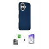 MARSİLYAN™- iPhone 16 Kılıf Kozmos Klasik Prime - Siyah Bilvis 5in1 3D Magic Cam Ekran Koruyucu + Raze Metal Kamera Lens - SH