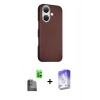 MARSİLYAN™- iPhone 16 Kılıf Kozmos Klasik Prime - Siyah Bilvis 5in1 3D Magic Cam Ekran Koruyucu + Raze Metal Kamera Lens - SH